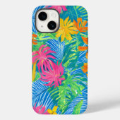 カラフル熱帯の花葉と Case-Mate iPhoneケース (裏面)