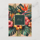 カラフル熱帯ハワイフローラ結婚エンクロス エンクロージャーカード (裏面)