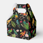 カラフル熱帯パロッ葉ト花結婚の花 フェイバーボックス (裏面サイド)