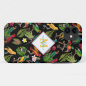 カラフル熱帯パロッ葉ト、花モノグラム Case-Mate iPhoneケース (裏面(横))