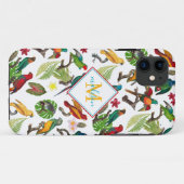 カラフル熱帯パロッ葉ト、花モノグラム Case-Mate iPhoneケース (裏面(横))