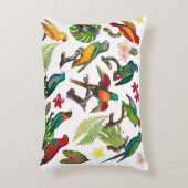カラフル熱帯パロッ葉ト、花 アクセントクッション (正面(垂直))