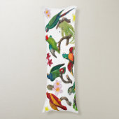 カラフル熱帯パロッ葉ト、花 ボディピロー (正面縦)