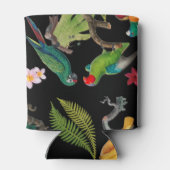 カラフル熱帯パロッ葉ト、花 缶クーラー (裏面)