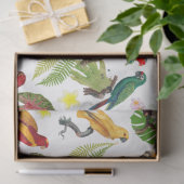 カラフル熱帯パロッ葉ト、花 薄葉紙 (ギフト)