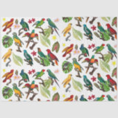カラフル熱帯パロッ葉ト、花 薄葉紙 (正面)