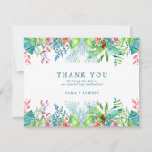 カラフル熱帯縁ど花 サンキューカード (正面)