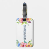 カラフル熱帯縁ど花 ラゲッジタグ (裏面縦)