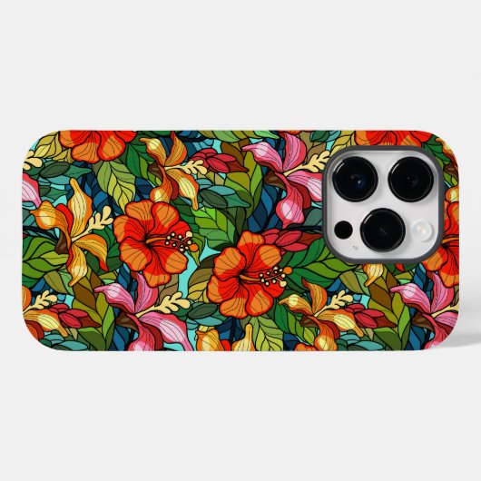 カラフル熱帯花の模様 Case-Mate iPhoneケース (裏面 (横))