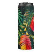 カラフル熱帯葉の花とハイビスカス | タンブラー (裏面)