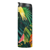 カラフル熱帯葉の花とハイビスカス | タンブラー (回転右)