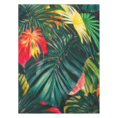 カラフル熱帯葉の花とハイビスカス | テーブルクロス (正面)