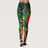 カラフル熱帯葉の花とハイビスカス | レギンス (裏面)