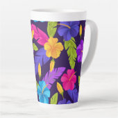 カラフル熱帯離れ花柄 カフェラテマグ (右アングル)