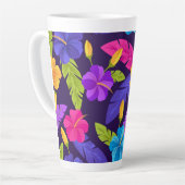 カラフル熱帯離れ花柄 カフェラテマグ (左アングル)