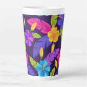 カラフル熱帯離れ花柄 カフェラテマグ (正面)