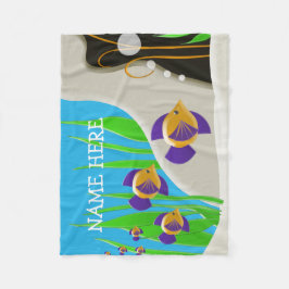 カラフル熱帯魚カスタムの子供の名前 フリースブランケット