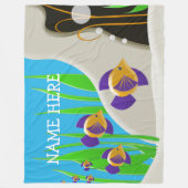 カラフル熱帯魚カスタムの子供の名前 フリースブランケット (正面)