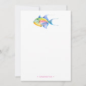 カラフル熱帯魚パーソナライズされた文具 ノートカード (正面)