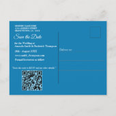 カラフル熱帯鳥と青鮮やかい植物 案内ポストカード (裏面)