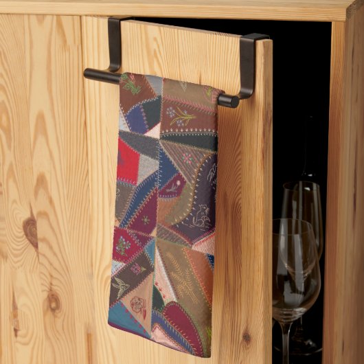 カラフル熱狂するキルト キッチンタオル (三つ折り)