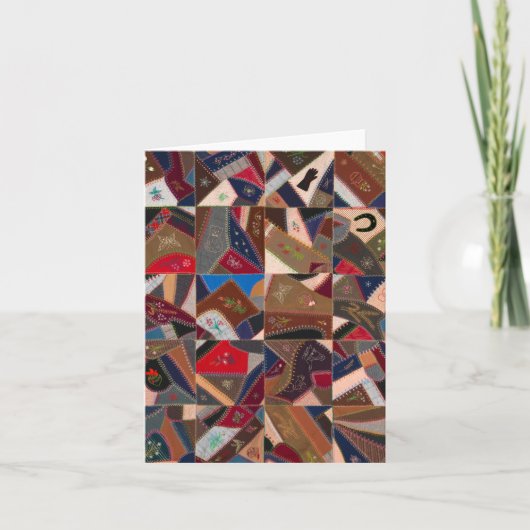 カラフル熱狂するキルト ノートカード (正面)