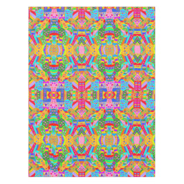 カラフル熱狂するパタモダンーンのヒッピー テーブルクロス