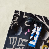 カラフル熱狂する文 ビーチタオル (インサイチュ)