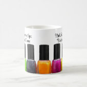 カラフル爪、 ネイルポーランドボトル、ネイルサロン コーヒーマグカップ (中央)