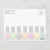 カラフル爪、 ネイルポーランドボトル、ネイルサロン ポストカード (裏面)