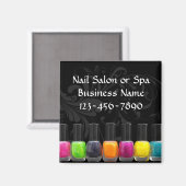 カラフル爪、 ネイルポーランドボトル、ネイルサロン マグネット (正面/裏面)