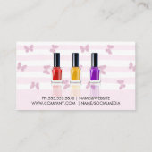 カラフル爪、 ネイルポーランドボトル 名刺 (裏面)