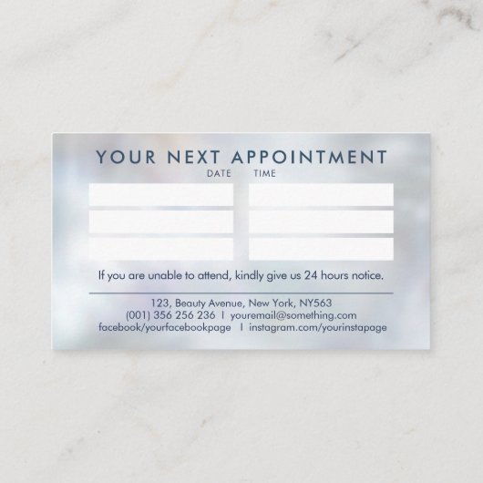 カラフル爪、 ネイル緩和曲線アポイントメント 名刺 (裏面)