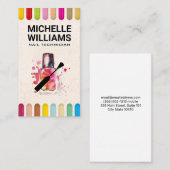 カラフル爪、 ネイル | 爪、 ネイルポリッシュボトル及びブラシ 名刺 (正面/裏面)