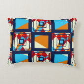 カラフル片の長方形。トレンディーシームレスpat アクセントクッション (裏面)