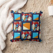 カラフル片の長方形。トレンディーシームレスpat クッション (ブランケット)