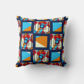 カラフル片の長方形。トレンディーシームレスpat クッション (裏面)