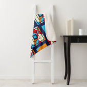 カラフル片の長方形。トレンディーシームレスpat シェルパブランケット (インサイチュ)