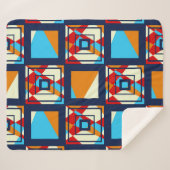 カラフル片の長方形。トレンディーシームレスpat シェルパブランケット (正面(横))