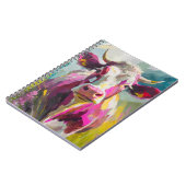 カラフル牛ポートレートモダン抽象芸術 ノートブック (左側)