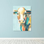 カラフル牛 キャンバスプリント (インサイチュ (ウッドフロア))