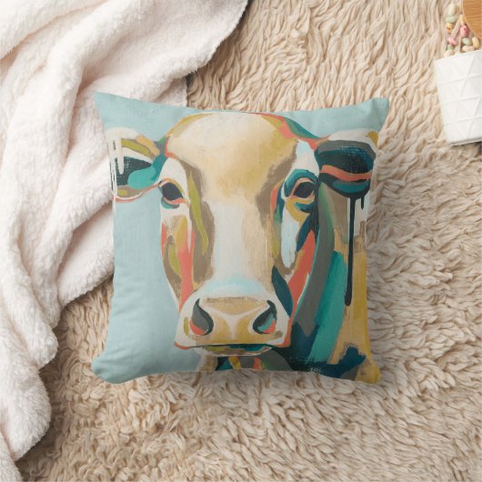 カラフル牛 クッション (ブランケット)