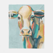 カラフル牛 フリースブランケット (正面)