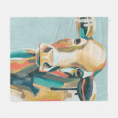 カラフル牛 フリースブランケット (正面(横))