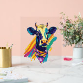 カラフル牛、レインボー牛デザイン アクリルサイン (ウェディング)