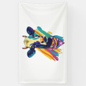 カラフル牛、レインボー牛デザイン 横断幕 (縦)