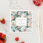 カラフル牡丹結婚花 スタンダードカクテルナプキン (インサイチュ)