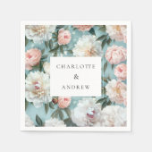 カラフル牡丹結婚花 スタンダードカクテルナプキン (正面)