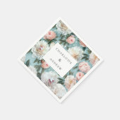 カラフル牡丹結婚花 スタンダードカクテルナプキン (角)