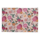 カラフル牡丹、バターフリ、ビー、レディーバグ&フラワー 枕カバー (裏面)